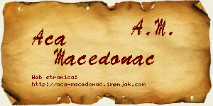 Aca Macedonac vizit kartica